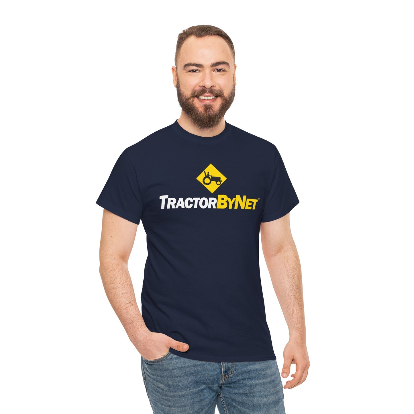 TractorByNet Logo Tee — Farm Tractor Road Sign Graphic T-Shirt