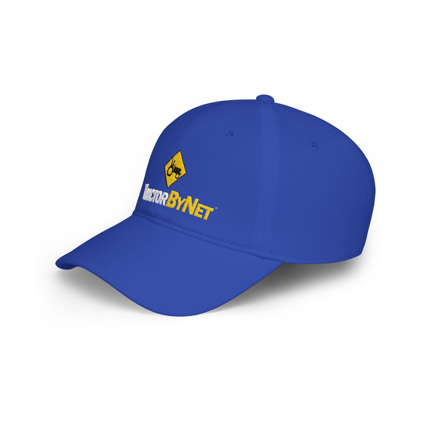 TractorByNet Low-Profile Baseball Cap — Red Farm & Tractor Logo Hat