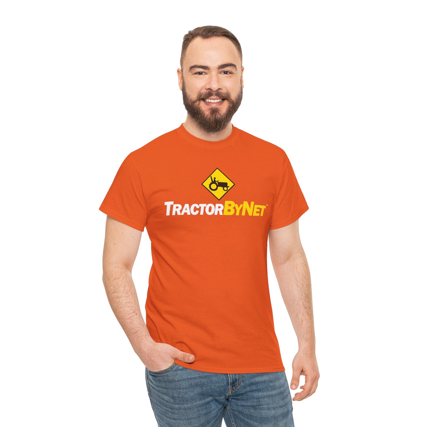 TractorByNet Logo Tee — Farm Tractor Road Sign Graphic T-Shirt