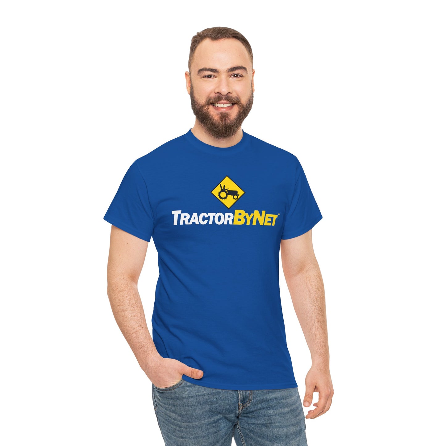 TractorByNet Logo Tee — Farm Tractor Road Sign Graphic T-Shirt