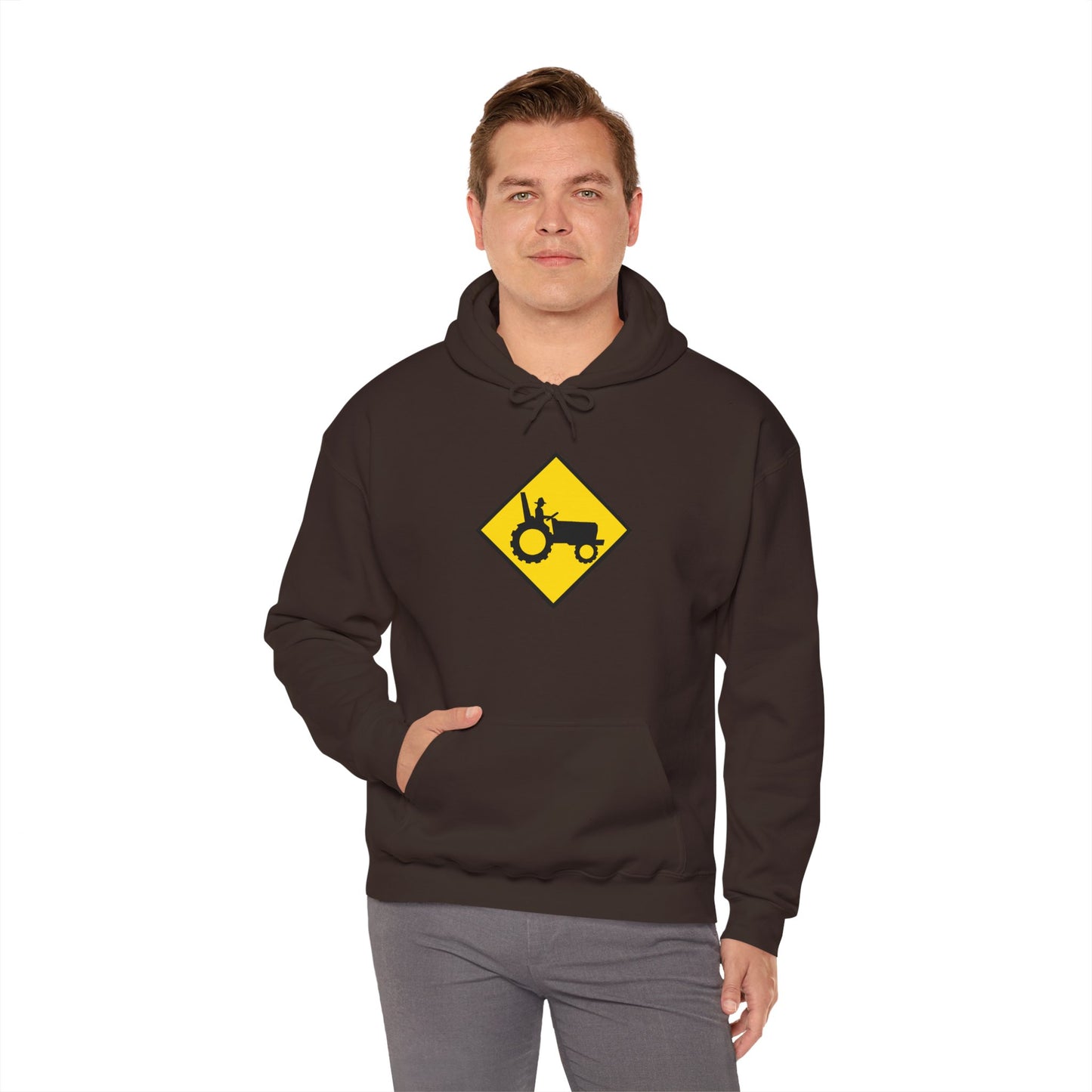 Tractor Road Sign Hoodie — Farm Life Graphic Pullover