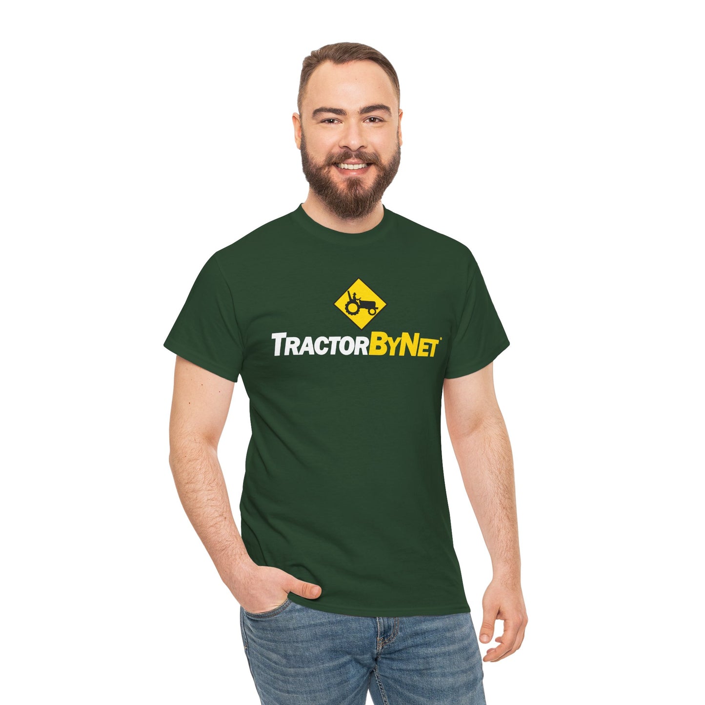 TractorByNet Logo Tee — Farm Tractor Road Sign Graphic T-Shirt