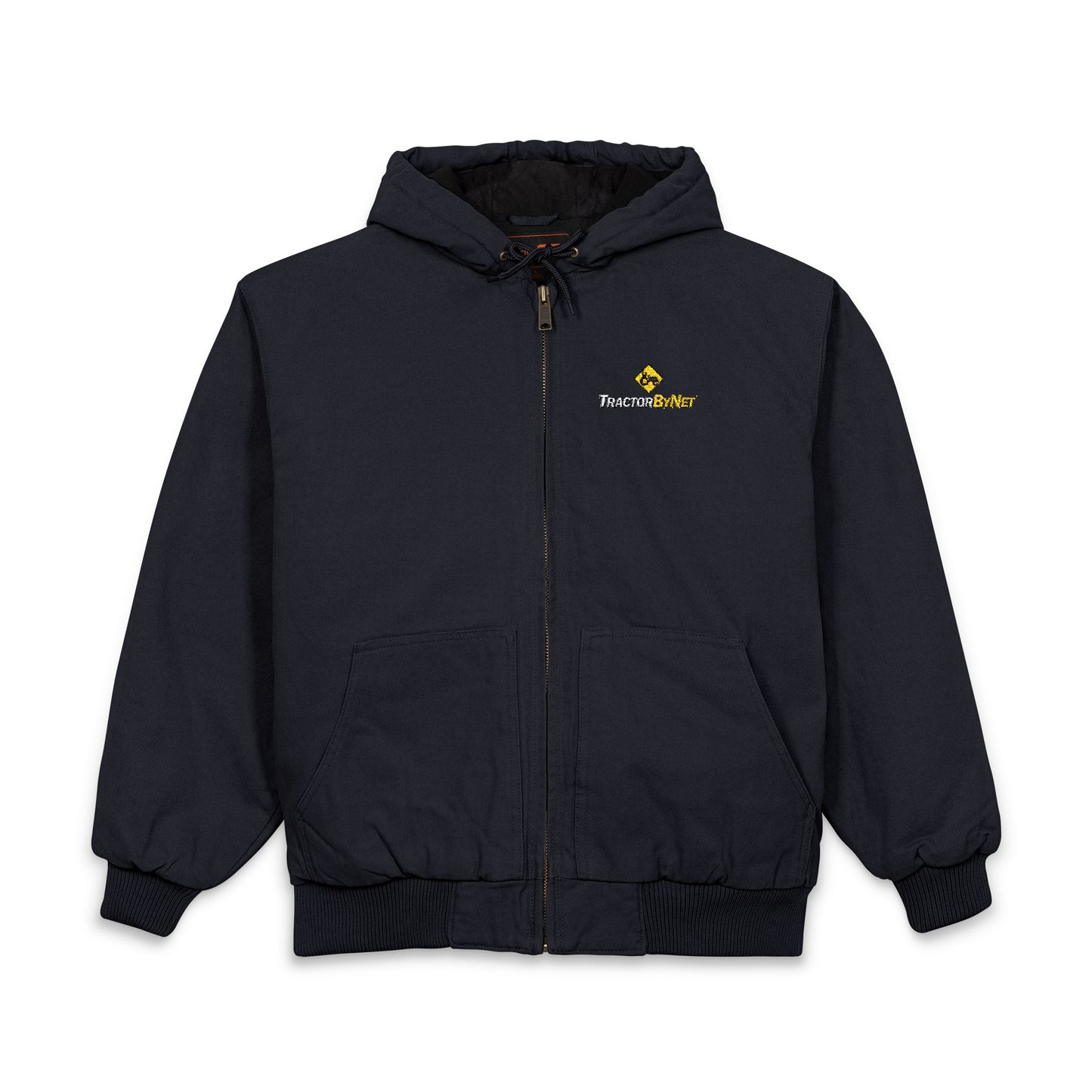 Embroidered Work Hoodie Jacket — Duck Cloth Men's Hooded Work Coat