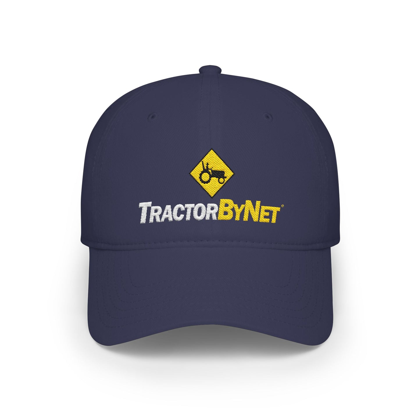 TractorByNet Low-Profile Baseball Cap — Red Farm & Tractor Logo Hat
