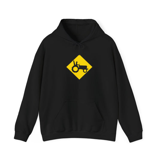 Tractor Road Sign Hoodie — Farm Life Graphic Pullover