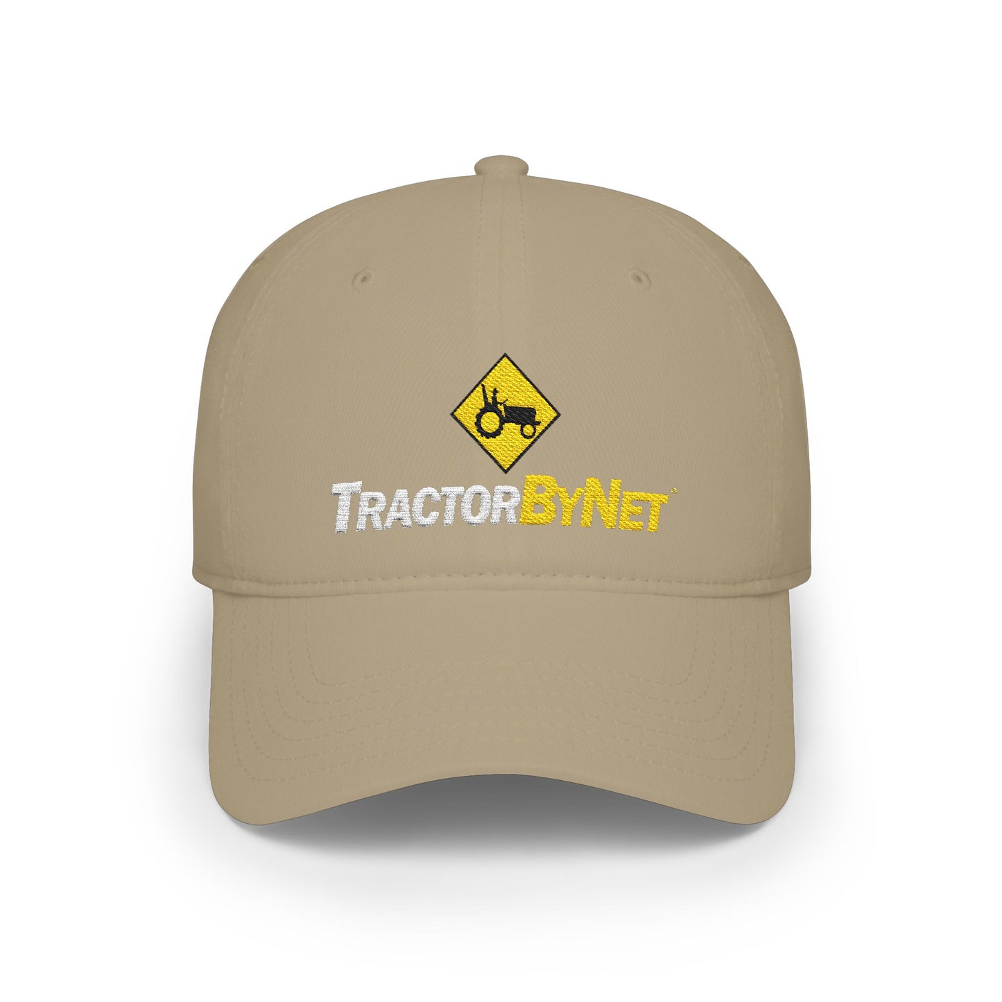 TractorByNet Low-Profile Baseball Cap — Red Farm & Tractor Logo Hat