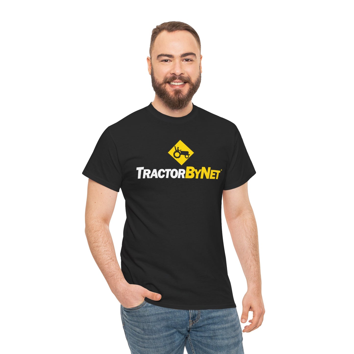 TractorByNet Logo Tee — Farm Tractor Road Sign Graphic T-Shirt