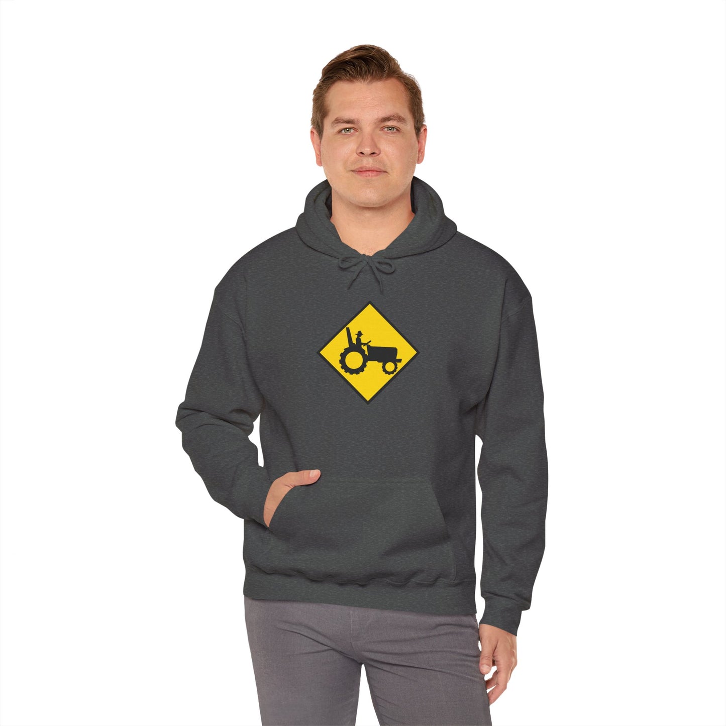 Tractor Road Sign Hoodie — Farm Life Graphic Pullover