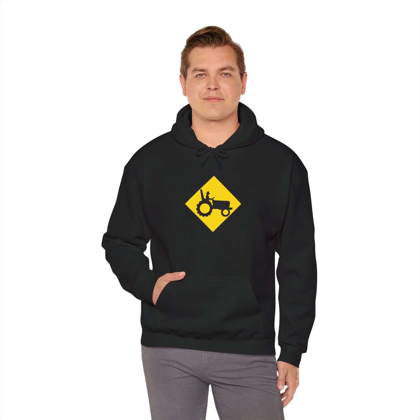 Tractor Road Sign Hoodie — Farm Life Graphic Pullover