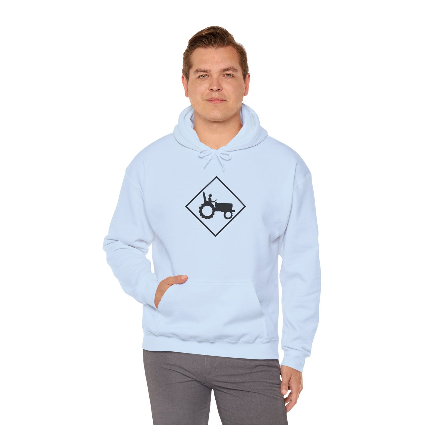 Tractor Road Sign Hoodie — Farm Life Graphic Pullover