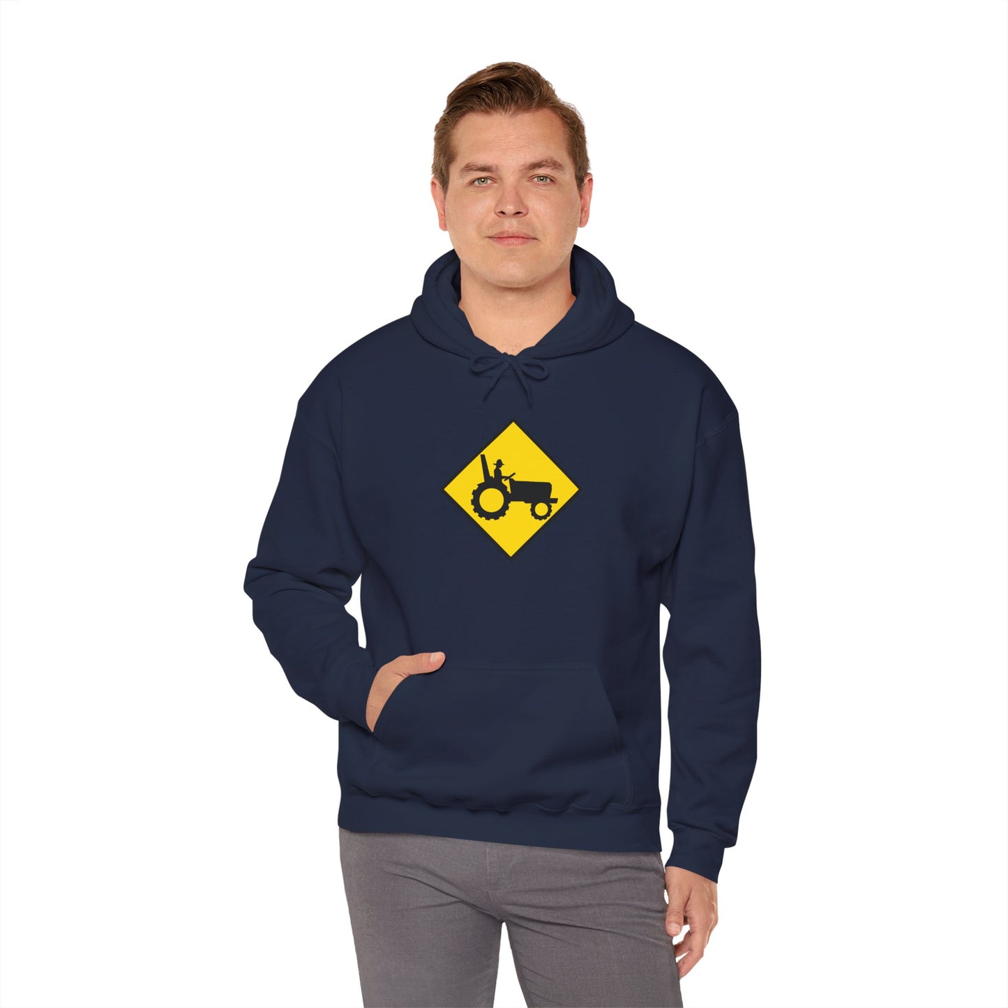 Tractor Road Sign Hoodie — Farm Life Graphic Pullover