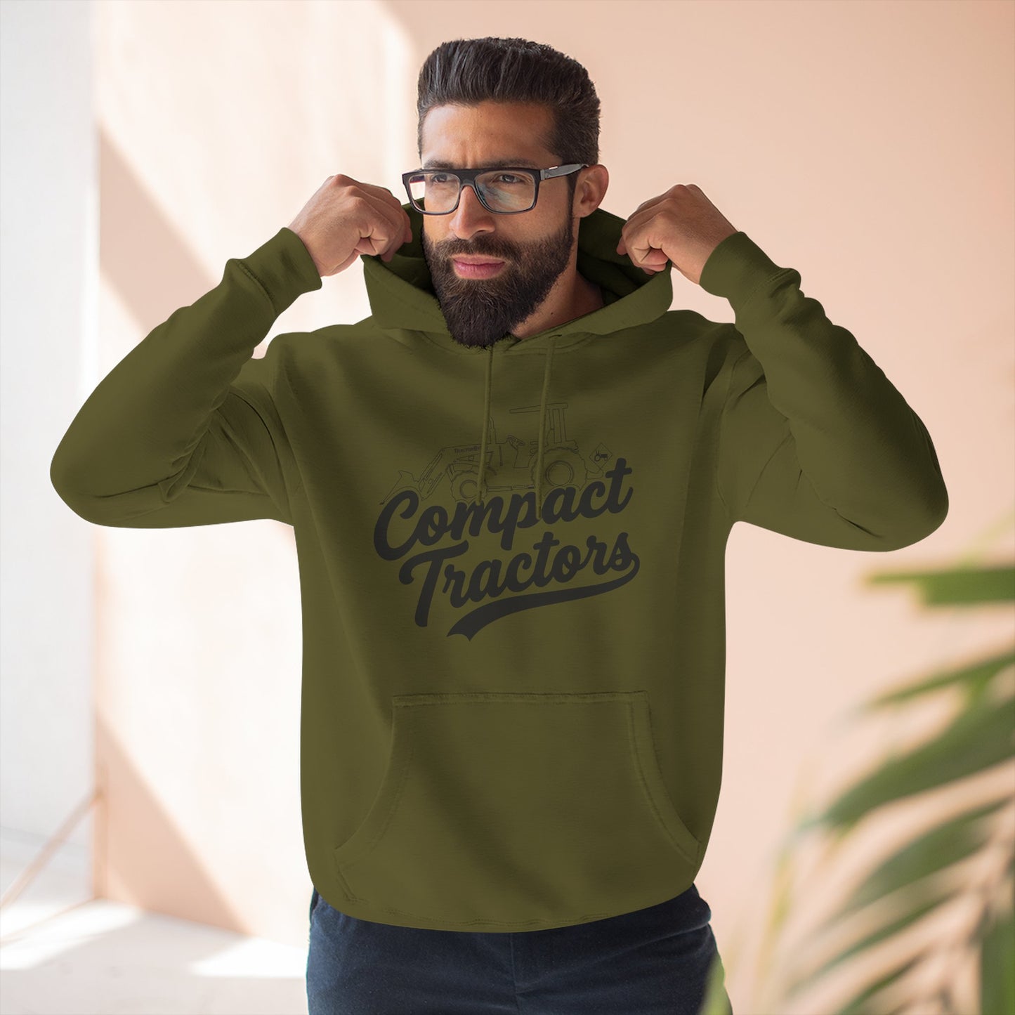 Compact Tractors Hoodie — Vintage Tractor Graphic Pullover