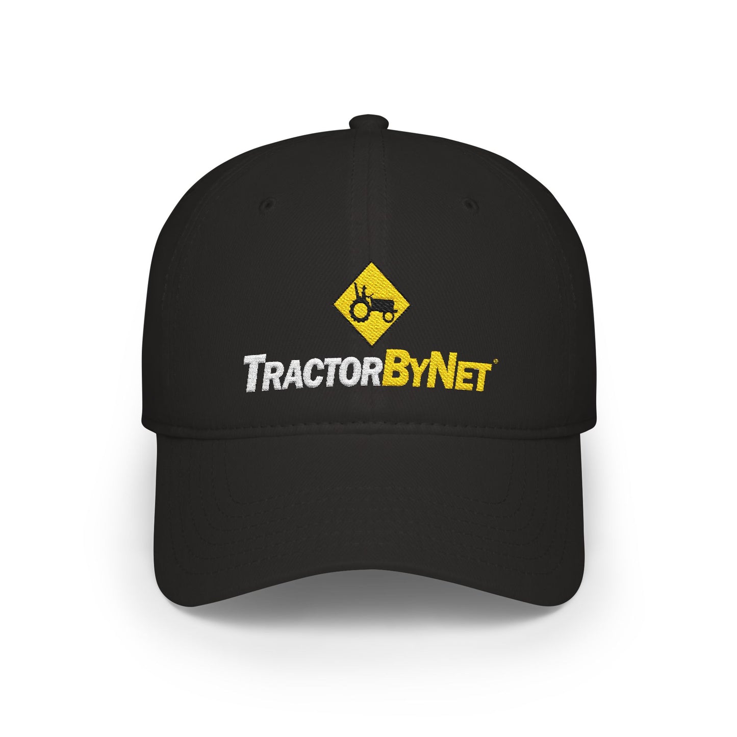 TractorByNet Low-Profile Baseball Cap — Red Farm & Tractor Logo Hat
