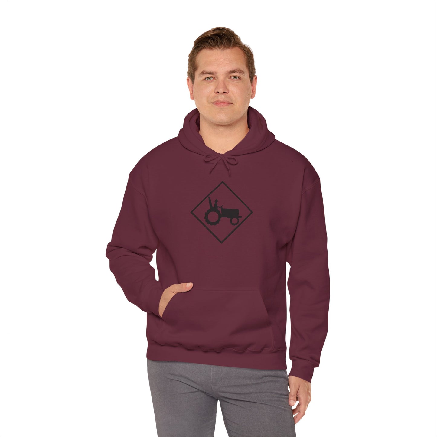 Tractor Road Sign Hoodie — Farm Life Graphic Pullover