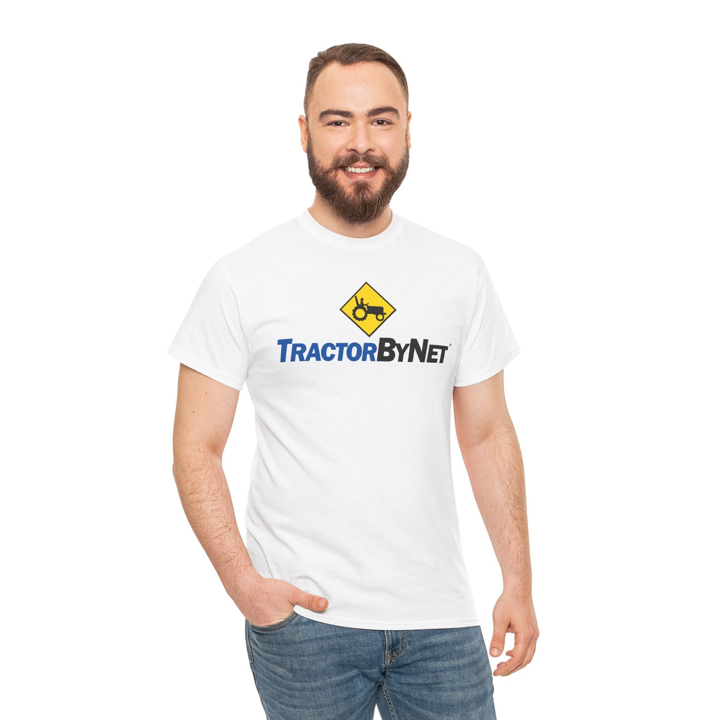 TractorByNet Logo Tee — Farm Tractor Road Sign Graphic T-Shirt
