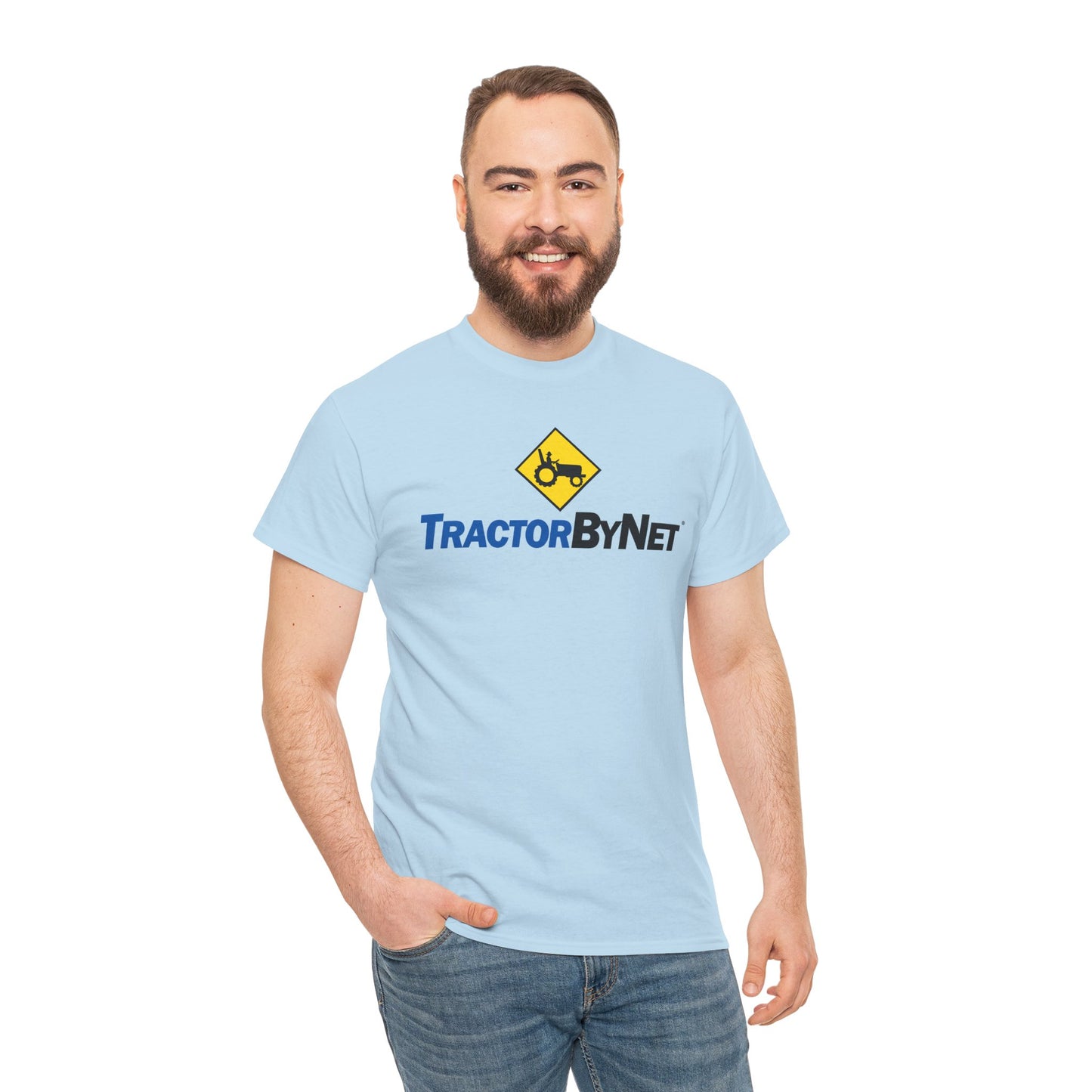 TractorByNet Logo Tee — Farm Tractor Road Sign Graphic T-Shirt
