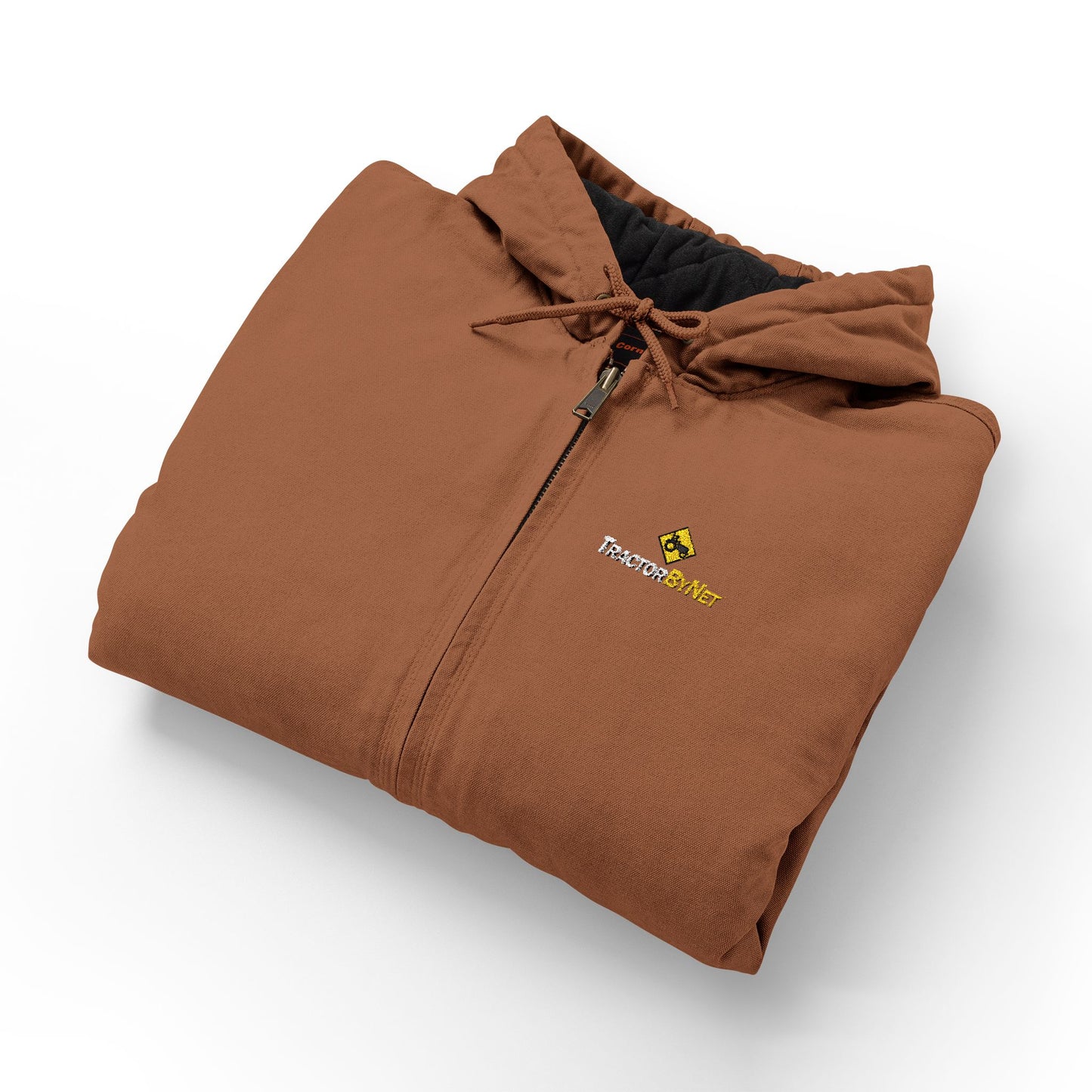 Embroidered Work Hoodie Jacket — Duck Cloth Men's Hooded Work Coat