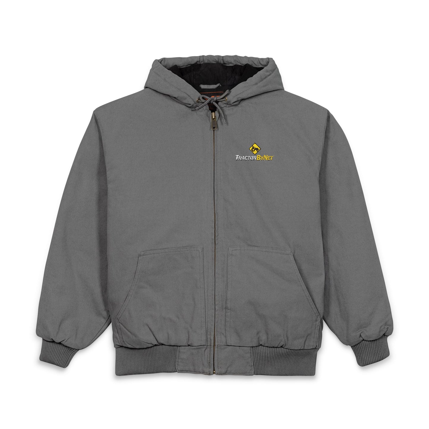 Embroidered Work Hoodie Jacket — Duck Cloth Men's Hooded Work Coat