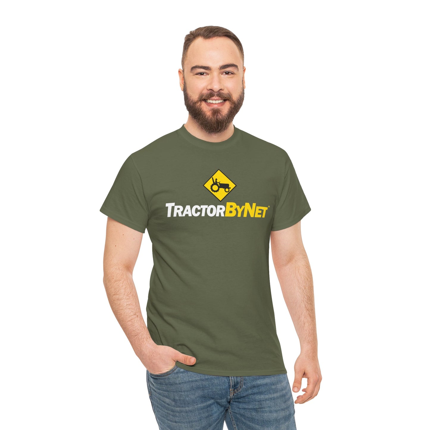 TractorByNet Logo Tee — Farm Tractor Road Sign Graphic T-Shirt