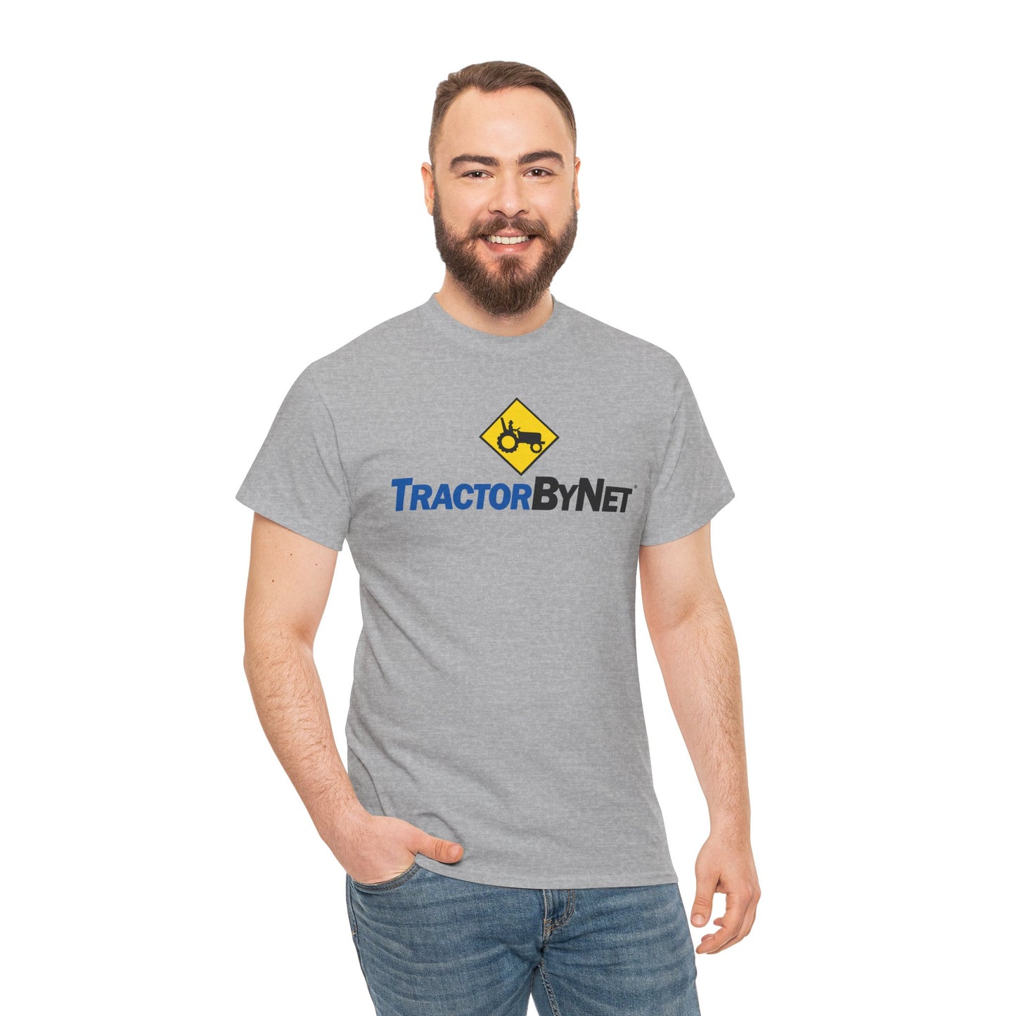 TractorByNet Logo Tee — Farm Tractor Road Sign Graphic T-Shirt