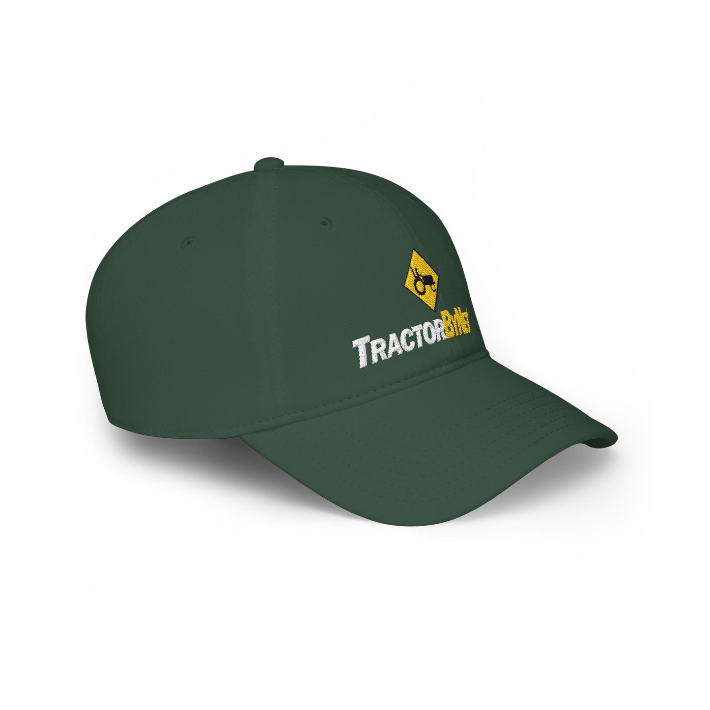 TractorByNet Low-Profile Baseball Cap — Red Farm & Tractor Logo Hat