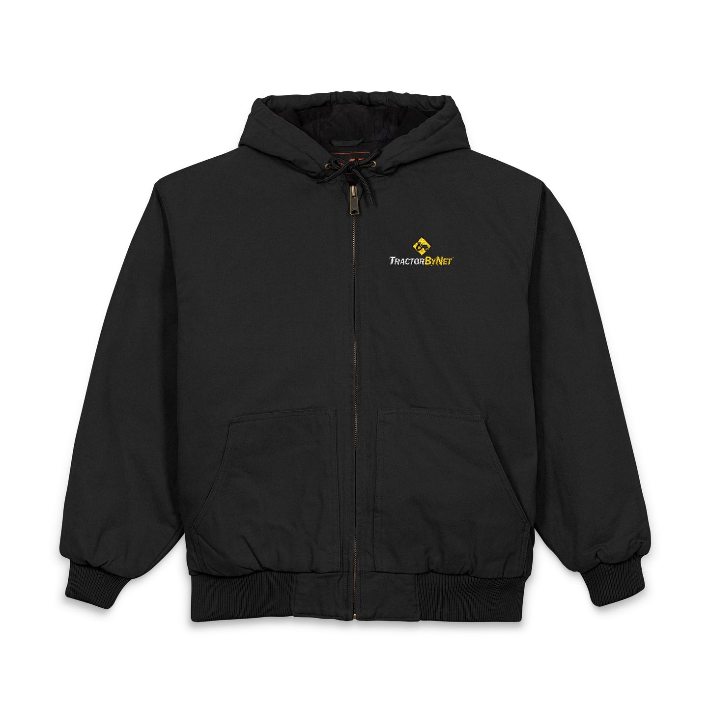 Embroidered Work Hoodie Jacket — Duck Cloth Men's Hooded Work Coat