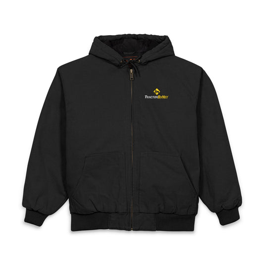 Embroidered Work Hoodie Jacket — Duck Cloth Men's Hooded Work Coat