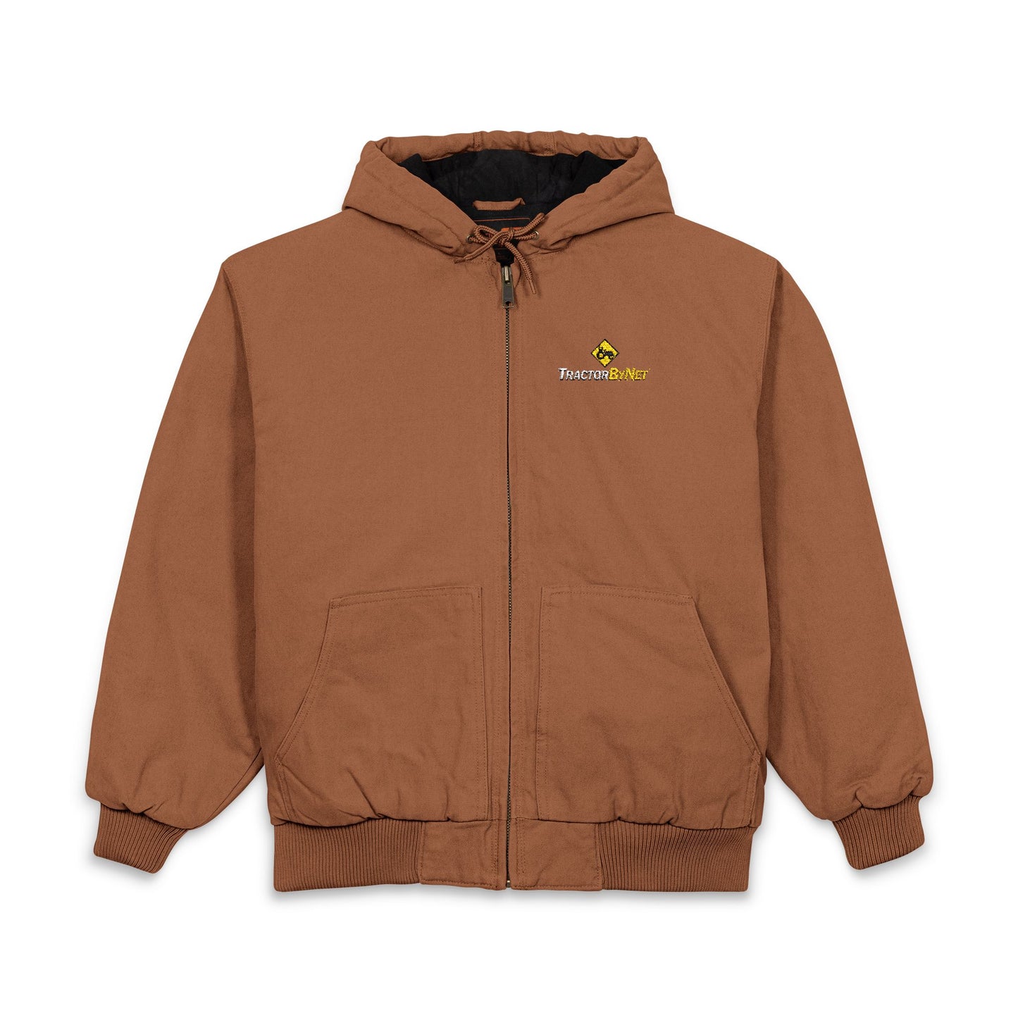 Embroidered Work Hoodie Jacket — Duck Cloth Men's Hooded Work Coat