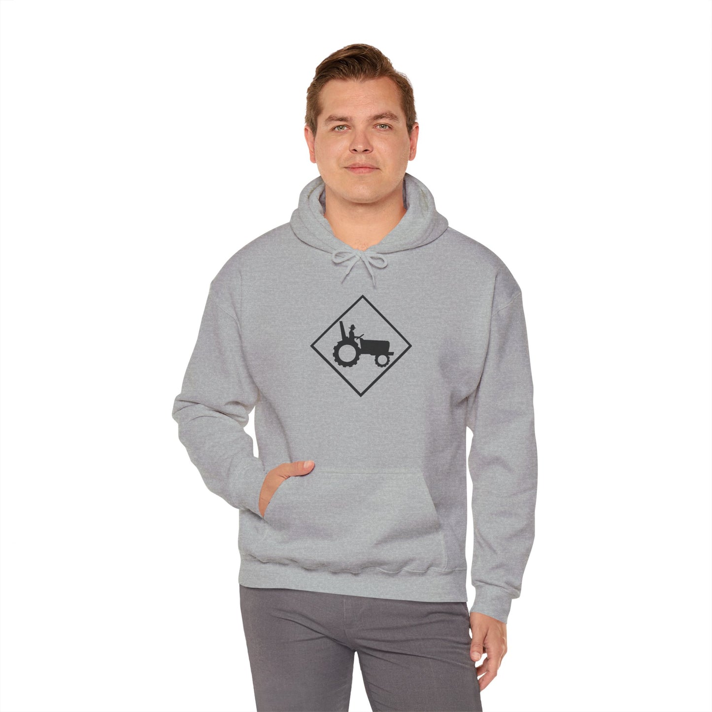 Tractor Road Sign Hoodie — Farm Life Graphic Pullover