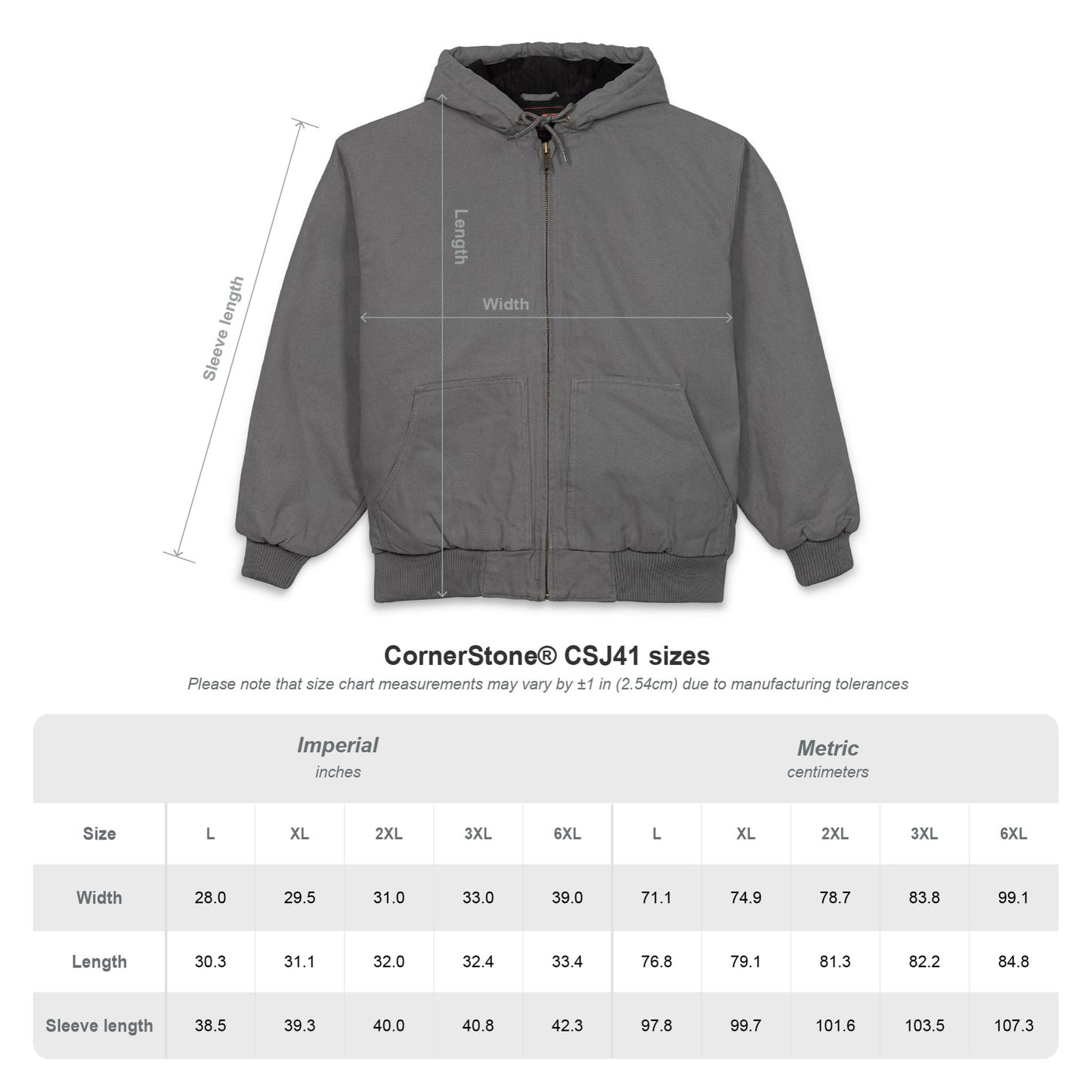 Embroidered Work Hoodie Jacket — Duck Cloth Men's Hooded Work Coat
