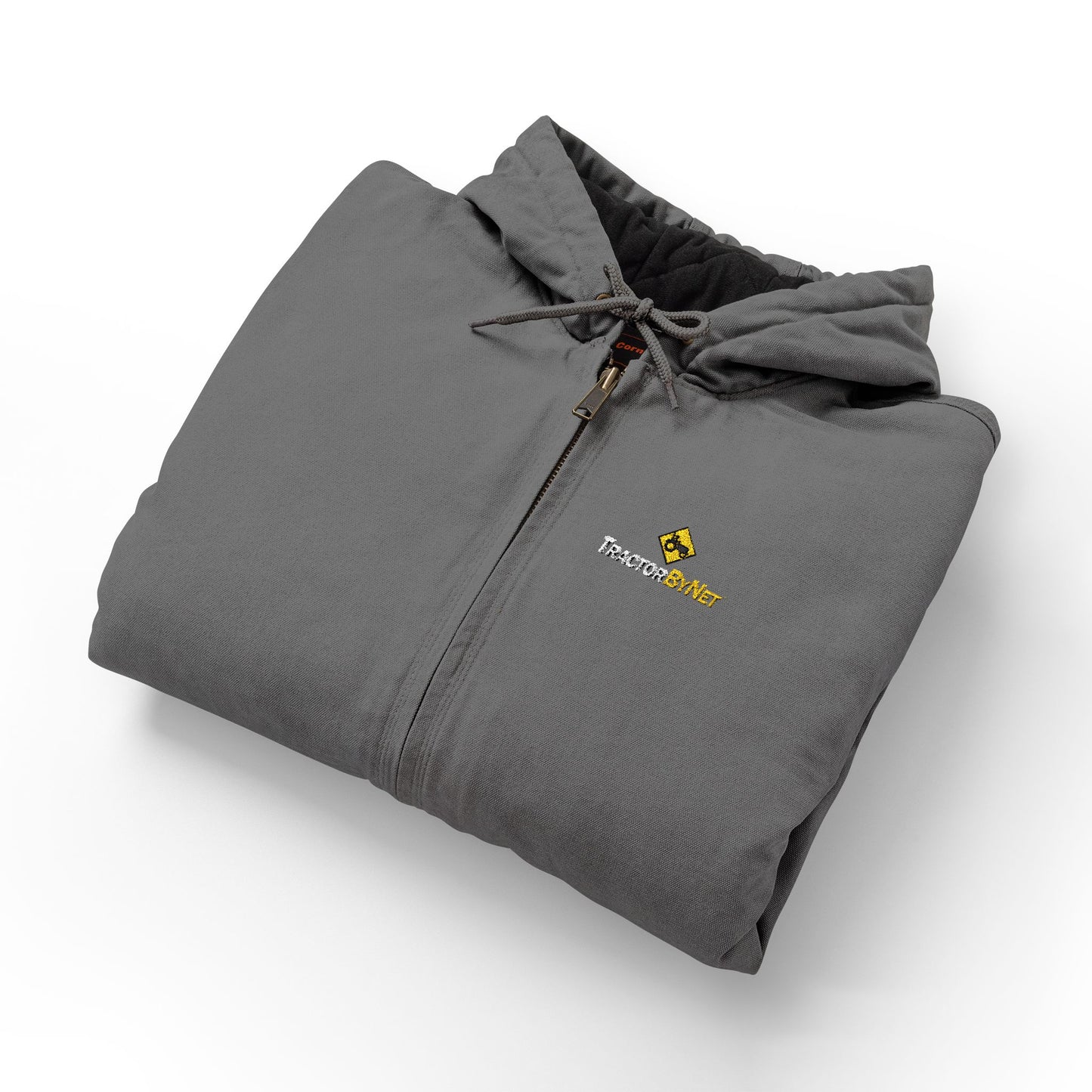 Embroidered Work Hoodie Jacket — Duck Cloth Men's Hooded Work Coat