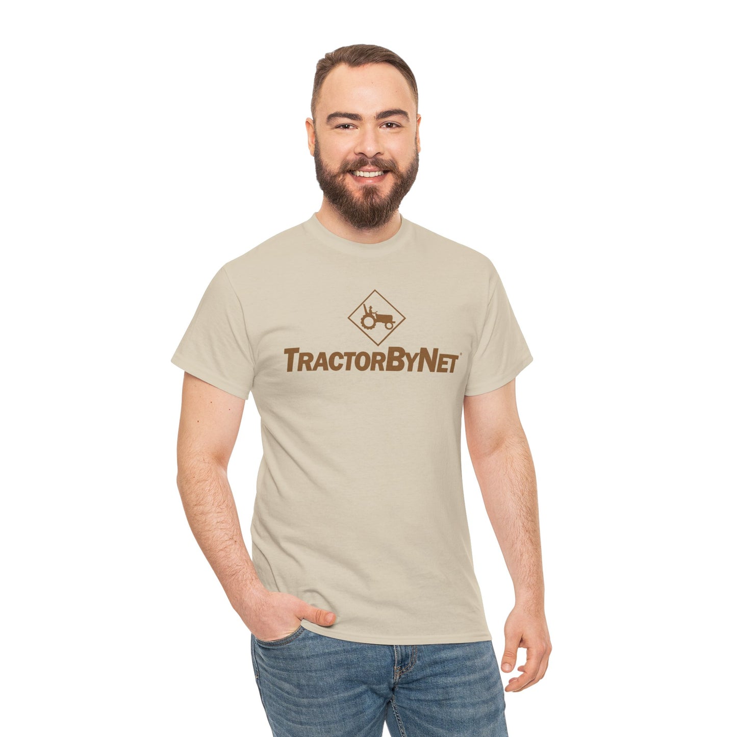 TractorByNet Logo Tee — Farm Tractor Road Sign Graphic T-Shirt